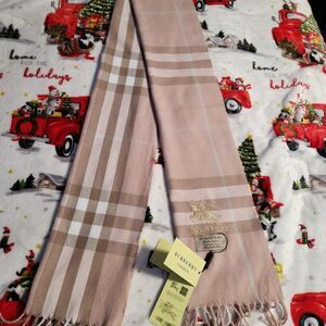 Pink Burberry Cashmere Scarf